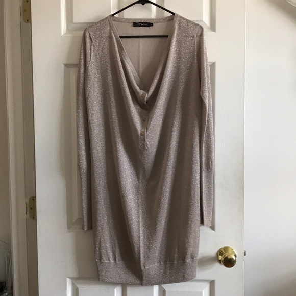 All Saints Lurex Sheer Knit Dress - Picture 1 of 8